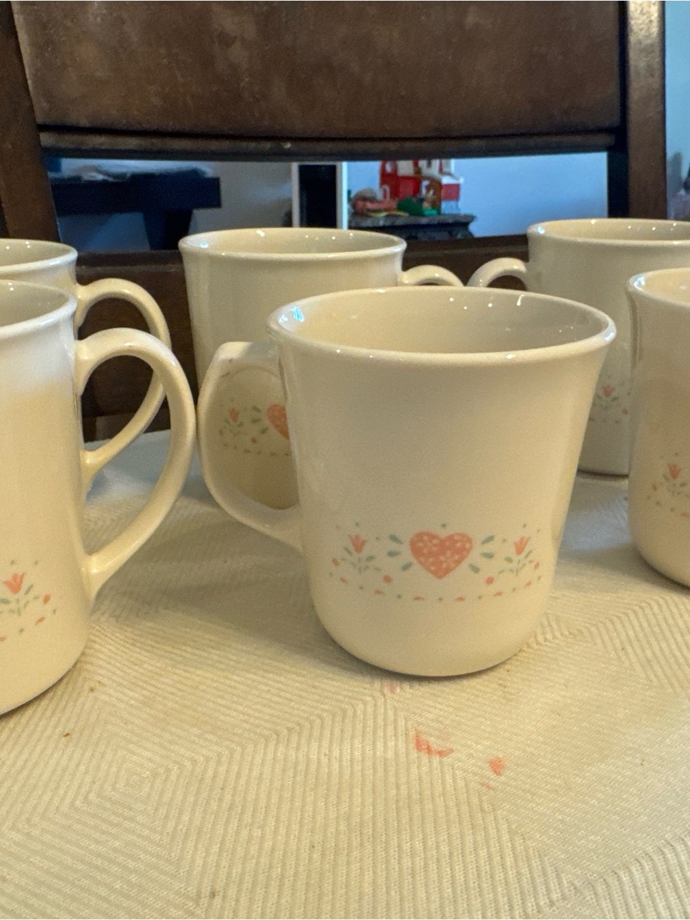 Corningware  Pink Heart Pattern - Set of Mugs 6